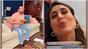 Saif Ali Khan shoots at home while Kareena Kapoor can't stop pouting, watch video