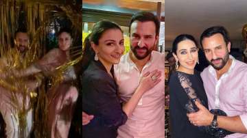 Saif Ali Khan turns 50: Kareena Kapoor with baby bump, Soha & Karisma have a blast. Watch quirky vid