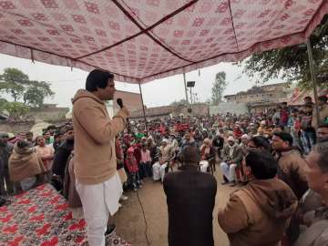 BJP leader Varun Gandhi meets people in his constituency in Pilibhit. 