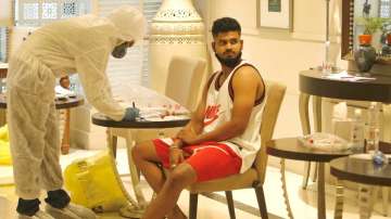 Shreyas Iyer during the COVID-19 test