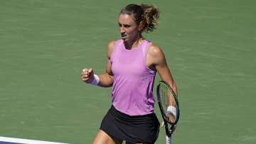 Petra Martic, of Croatia, reacts during a match against Varvara Gracheva, of Russia, during the third round of the US Open tennis championships, Friday, Sept. 4