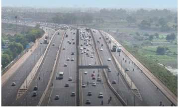 A screengrab from the video of the Delhi-Meerut expressway shared by Nitin Gadkari on Twitter