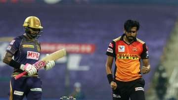 Sunil Narine was dismissed for a duck against SRH