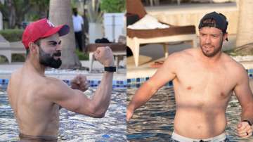 'Aquaholics' Virat Kohli, AB de Villiers enjoy pool session with RCB teammates | See Pics