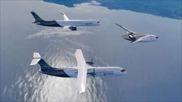 The zero-emission Airbus concept aircraft trio.