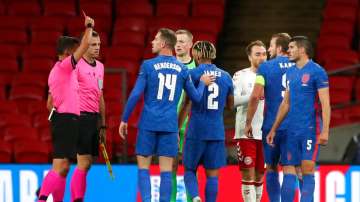 Harry Maguire and Reece James were red-carded in England's 1-0 defeat to Denmark in the Nations League. 