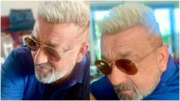 Sanjay Dutt flaunts platinum blonde hairdo, see pics