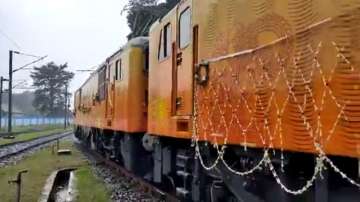 Railways unveils the first batch of indigenously manufactured Tejas Express locos at Asansol Railway Station. 