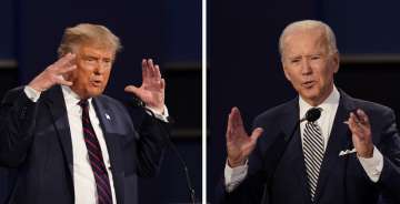 President Donald Trump and former Vice President Joe Biden during the first presidential debate at C