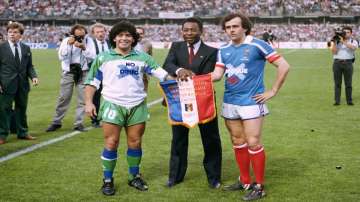 Diego Maradona, Pele, and Michel Platini