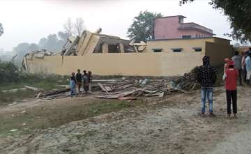 Community building blown up by Naxals in Bihar village