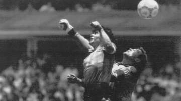 'The Hand of God' goal was scored against England in the quarterfinals of the 1986 World Cup.