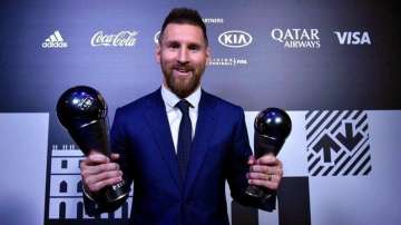 Lionel Messi after winning The Best FIFA Men’s Player in 2019
 