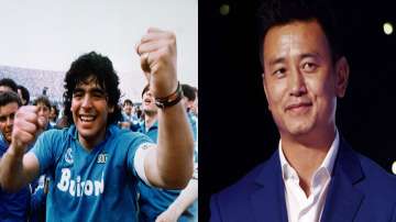 Diego Maradona and?Bhaichung Bhutia