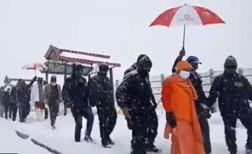 Uttarakhand CM Trivendra Singh Rawat, UP CM Yogi Adityanath in Kedarnath