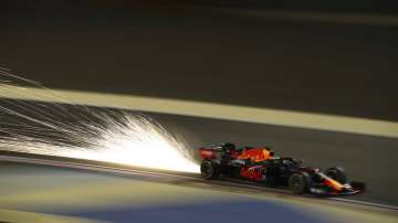 Red Bull driver Max Verstappen of the Netherlands steers his car during the second free practice at the Formula One Bahrain International Circuit in Sakhir, Bahrain, Friday, Dec. 4