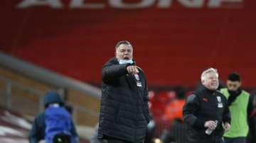 West Bromwich Albion's manager Sam Allardyce shouts during an English Premier League soccer match between Liverpool and West Bromwich Albion at the Anfield stadium in Liverpool, England, Sunday Dec. 27