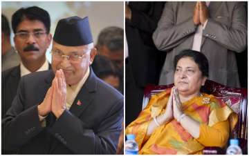 Nepalese President Bidhya Devi Bhandari and Prime Minister KP Sharma Oli