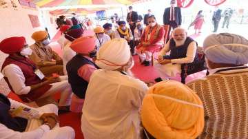 PM Modi discusses new reforms in the agriculture sector with farmers in Gujarat.