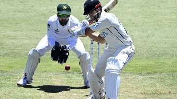 New Zealand's Kane Williamson bats during play on day one of the first cricket test between Pakistan and New Zealand at Bay Oval, Mount Maunganui, New Zealand, Saturday, Dec. 26