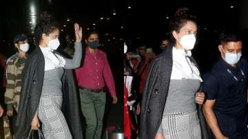 Kangana Ranaut with sister Rangoli returns to Mumbai amidst tight security