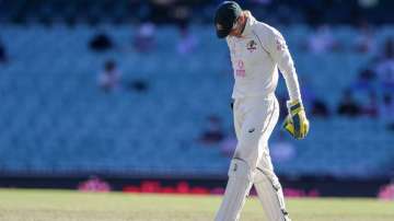 Australian captain Tim Paine reacts during play on the final day of the third cricket test between India and Australia at the Sydney Cricket Ground, Sydney, Australia, Monday, Jan. 11