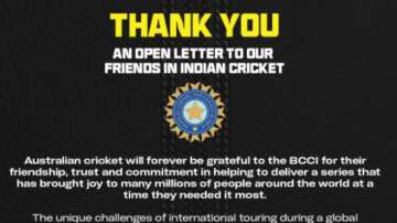Cricket Australia letter