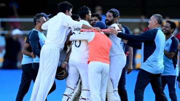 Team India celebrates after Gabba win