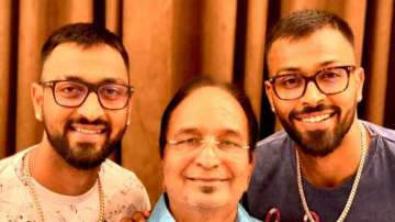 Krunal Pandya Hardik Pandya with father Himanshu Pandya.