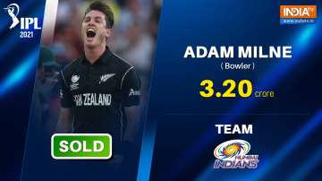 IPL 2021 Auction: New Zealand's Adam Milne fetches Rs. 3.2 crore; goes to Mumbai Indians