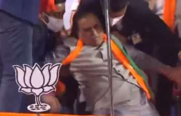 Video: Gujarat CM Vijay Rupani faints while speaking at a public rally in Vadodara