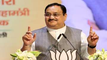 BJP President JP Nadda addresses the concluding session of Bharatiya Janata Partys national office-bearers meeting, at the NDMC Convention Centre in New Delhi. (File photo)