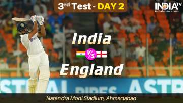 Live Score India vs England 3rd Test Day 2: Live Updates from Ahmedabad