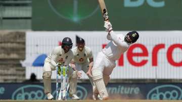 Rishabh Pant in action against India during day 3 of 1st Test in Chennai