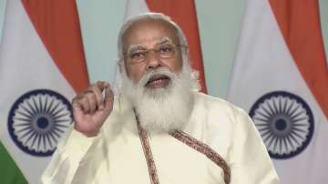 File photo: Prime Minister Narendra Modi delivers his speech during the convocation ceremony of Visva Bharati University, via video conferencing, in New Delhi.