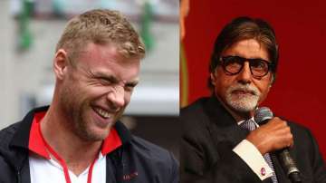 Andrew Flintoff and Amitabh Bachchan