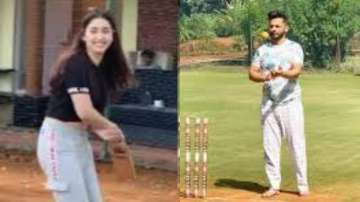 Rahul Vaidya, Disha Parmar play cricket