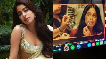 BTS pics of Jnahvi Kapoor from Roohi