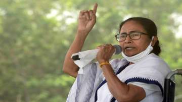 West Bengal Chief Minister Mamata Banerjee addresses a poll rally. 