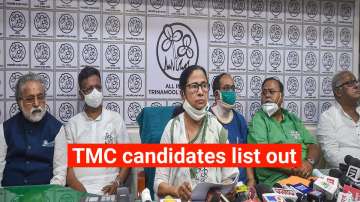 West Bengal Chief Minister and TMC Supremo Mamata Banerjee interacts with media during announcement of her party candidate list for upcoming State Assembly elections, at Kalighat in Kolkata.