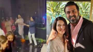 Raj Kundra does 'bhangra' at Harman Baweja, Sasha Ramchandani's Sangeet. Shilpa Shetty, are you watc