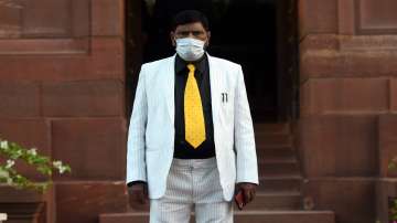 Rajya Sabha MP Ramdas Athawale at Parliament, during the second part of Budget Session, in New Delhi.