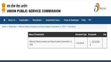 UPSC NDA and Naval Academy Results 2020 declared