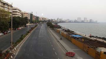 Marine line wears a deserted look following restrictions in Mumbai.