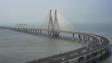 Bandra Worli Sea Link wears a deserted look as Maharashtra Government announced weekend lockdown due to surge in COVID-19 cases in Mumbai.