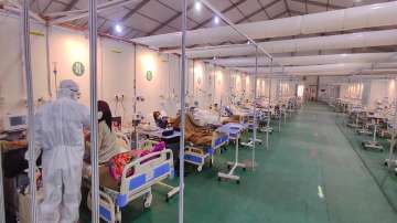 COVID-19 patients undergo treatment at DRDOs Sardar Vallabhbhai Patel Covid Hospital, in New Delhi.