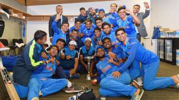 India U-19 camp after winning the World Cup in 2018