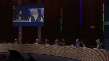 Prime Minister Narendra Modi virtually participates in the meeting of European Council, as a special invitee at the invitation of European Council President, Charles Michel.