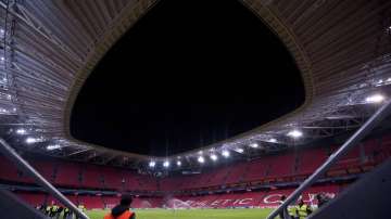 In this Wednesday, Dec. 10, 2014 file photo, a general view outside at San Mames stadium before the match between Athletic Bilbao and FC BATE Borisov