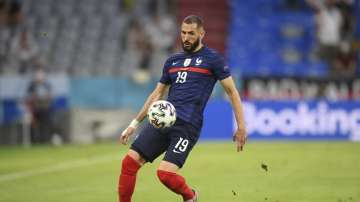 France's Karim Benzema controls the ball during the Euro 2020 soccer championship group F match between France and Germany at the Allianz Arena stadium in Munich, Tuesday, June 15